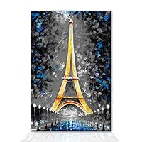 Canvas Wall Art Paris Eiffel Tower Paintings Canvas Prints Home Artwork Decoration for Living Room,Bedroom - 12x18 inches