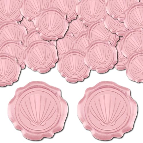 Autocollants coquillage rose pour une deco d invitation mariage elegante