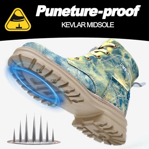 Women's Steel Toe Work Boots Comfortable Lightweight High-Top Safety Shoes with Non-Slip Shoes Puncture-Resistant Design & Durable Construction4