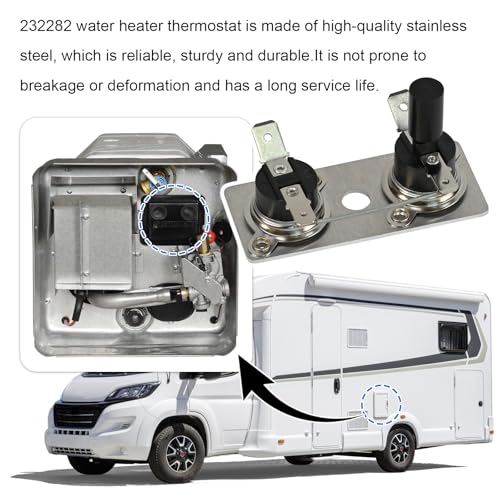 Image of Water Heater Thermostat Switch 232282 Water Heater Parts Thermostat Switch Replace for Suburban RV Water Heater Thermostat, Suburban 232282 T-STAT /Limit 12V