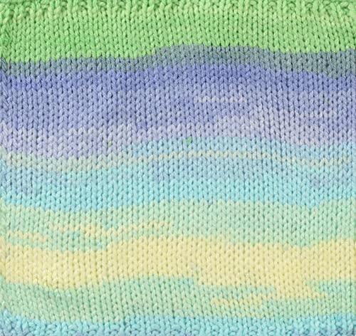 5 x 100 g Wollbiene Batik, 500 g Wool with Colour Gradient, Multicoloured Knitting Wool, Crochet Wool (5010 Blue, Green, Aqua) - Image 2