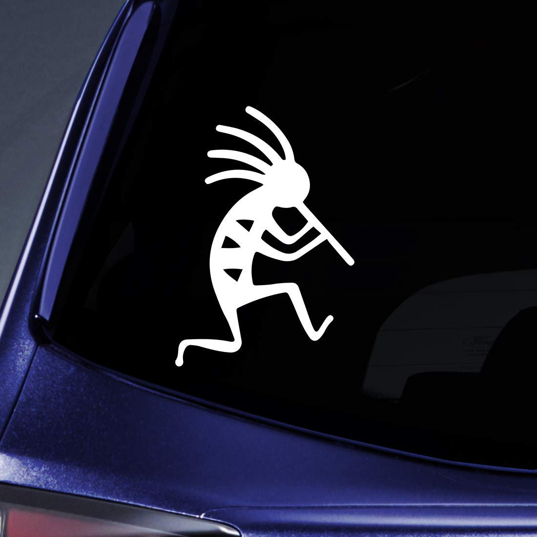 Bargain Max Decals Kokopelli Silhouette Sticker Decal Notebook Car Laptop 5.5" (White)