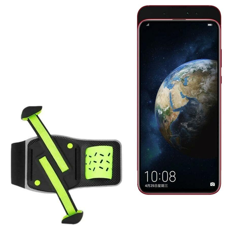 BoxWave Holster Compatible with Honor Magic 2 3D - FlexSport Armband, Adjustable Armband for Workout and Running - Stark Green