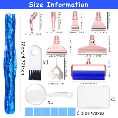 Image of Praise V Do Diamond Painting Art Drill Pen Kit with Screw Stainless Steel Rose Metal Tip Nibs Placers Roller Tool Accessories, Ergonomic Diamond Art Pen for 5D Diamond Paint Bead Dot Blue