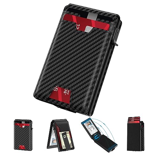 typecase Mens Wallet Card Holder Pop Up Card Case, Carbon Fiber