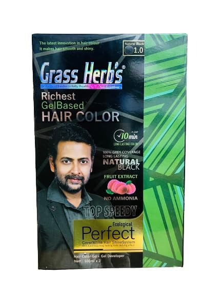 PE - Grass herbs Hair Gel Color Black - 1000ML - 1 Count-picture-12