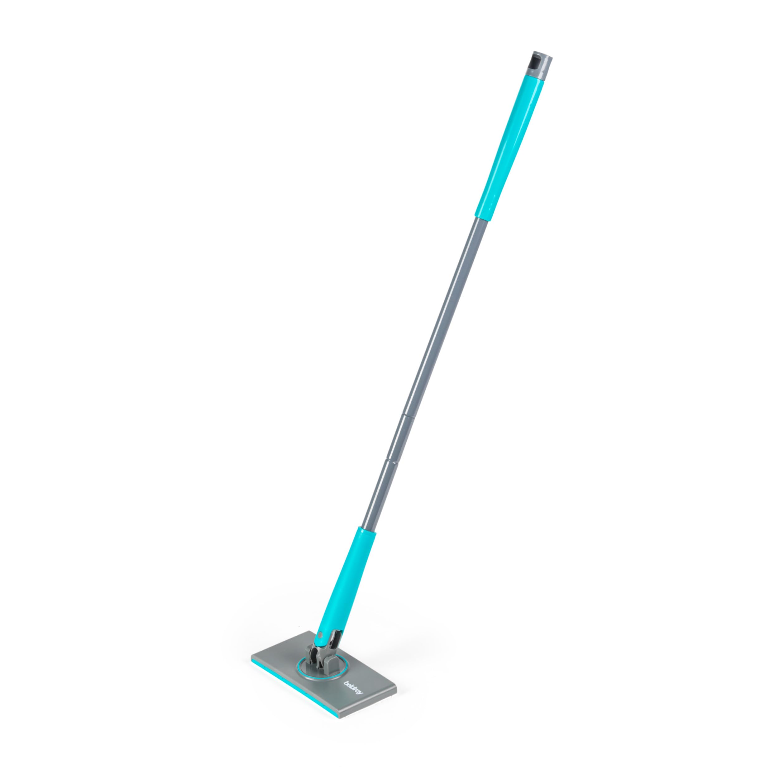 Beldray Anti-Bac Clip-to-Grip Bathroom Mop - Tiles/Floor/Mirrors/Bathtub, Hygienic Push Release Handle, 360° Swivel Head, 4 Machine Washable Cloths, Cleaning & Scrubbing, Wet & Dry