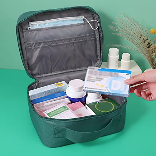 First Aid Bag Empty Small Medical Kit Pouch Travel Emergency Pouch Lightweight Medicine Storage Bag Multifunctional Layered for Emergency Home Office Car Outdoors Boat Camping Hiking - Image 4