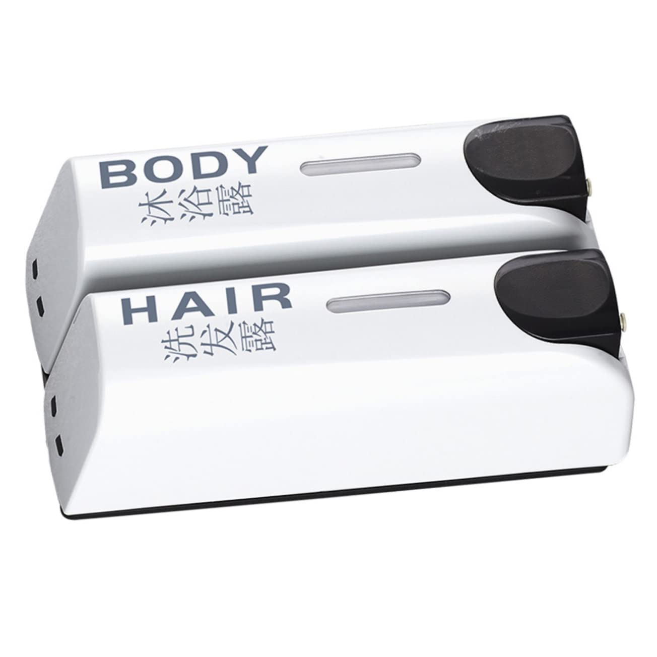 LABRIMP Dispensador de Jabón para Baño de Pared sin Perforaciones, Plástico Blanco Boca Grande Recargable, Adecuado para Hotel y Viaje