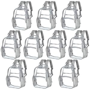Clekegbag Stadiongenehmigt Transparente Tagesrucksäcke 10er-Pack