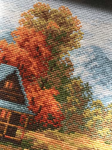 Image of RIOLIS - Autumn View 1079, Cross Stitch Kits 14,96 inch x 10,24 inch, Cross Stitch Kits for Beginners & Advanced, Crossstitching Kit Adult, Embroidery Counted Stitching Kit