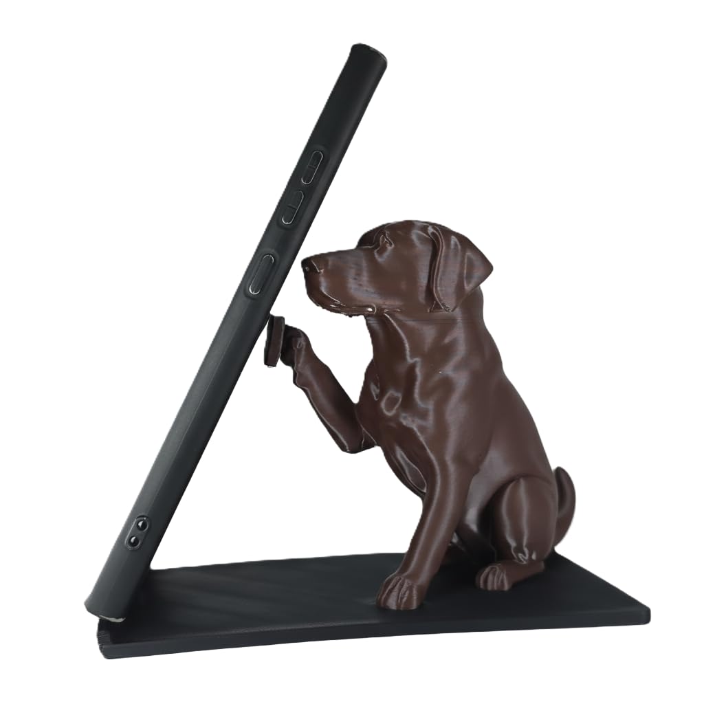 Labrador Retriever Phone & Tablet Holder | Cute Dog Mobile Stand with Hi-Fi Pose | Decorative Desk Phone Holder for Home & Office (Chocolate Brown)-image-39