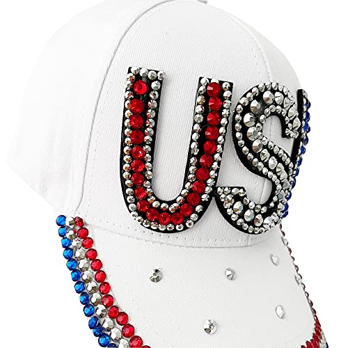 Gorra de béisbol USA con piedras brillantes y lavado desgastado miniatura 5