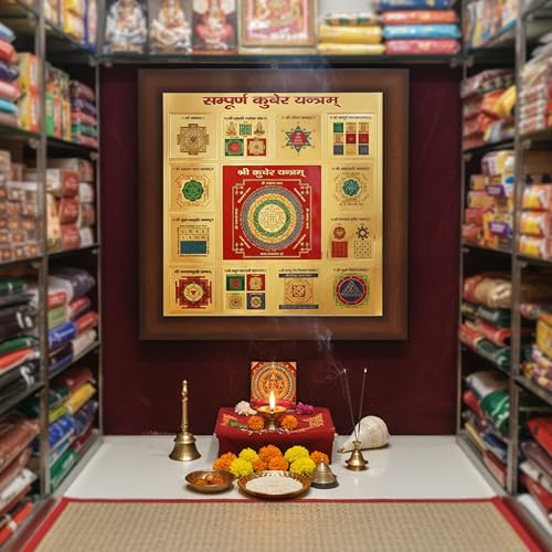 Image of Shri Shree sampoorn Kuber Yantra (Brown, 8 X 8 Inches)