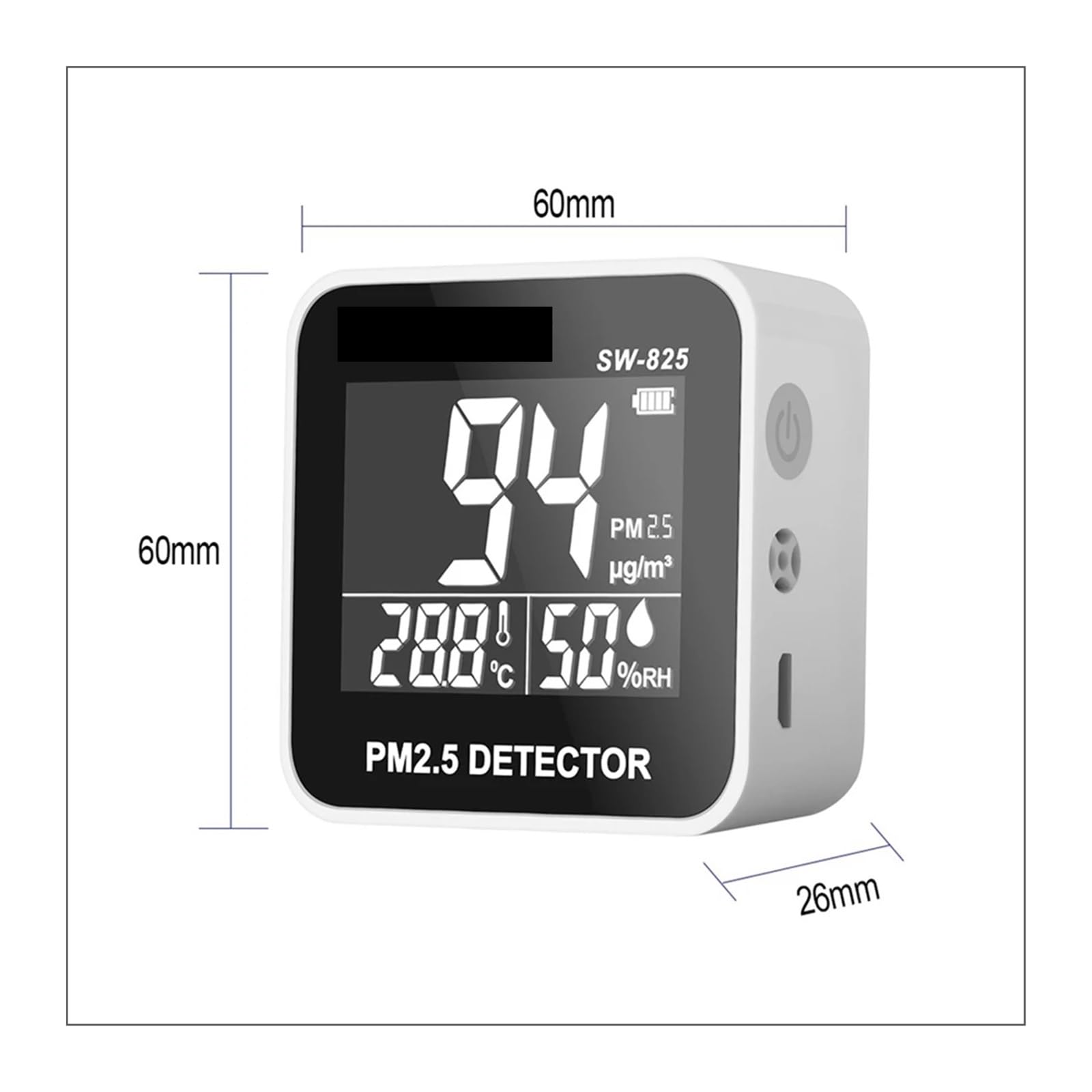 Detector de Gas, Monitor de PM2.5, Monitor Calidad del Aire, Detector ., Mini analizador eléctrico Temperatura y Humedad, Gas Digital para el Trabajo, el hogar