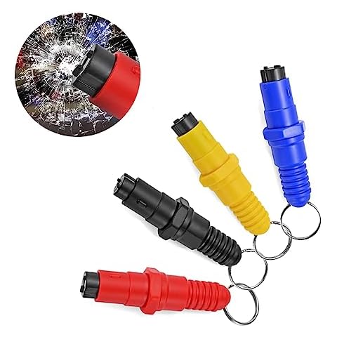 Akexermu Car Glass Breaker 4pack Emergency Escape Tools car Window Glass Hammer Crusher and seat Belt Cutter Family Rescue and car Emergency Escape Tools Escape Two in one Cover