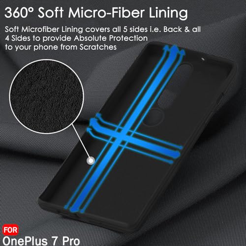 Image of TheGiftKart Liquid Silicone Back Cover Case for OnePlus 7 Pro | Soft Micro-Fibre Lining Inside | Camera Protection Bump | Shockproof Back Cover for OnePlus 7 Pro (Silicone, Black)