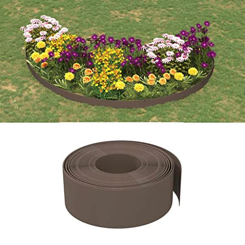 Homgoday Rasenkanten 4 Stück braun 10 m 20 cm aus Polyethylen Gartentor Outdoor Zaun Zaun Baustellenzaun