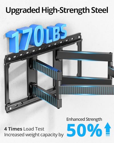 Image of USX STAR 85 86 98 100 inch Heavy Duty TV Wall Mount for 37-105 inch Large TVs, Pre-Assembled TV Mount with Tool-Free Tilt, Up to 170lbs, VESA 800 x 600mm, 24″ Wood Studs