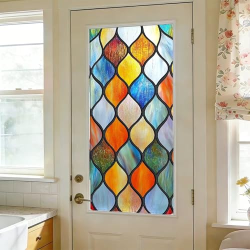 Vinilo Ventana Privacidad 45X100Cm Francés Lámina Privacidad Ventana,Anti UV Electrostatico para Puertas Cristal Cocina,Estático Autoadhesivo para Dormitorio Baño Oficina Cocina Hogar