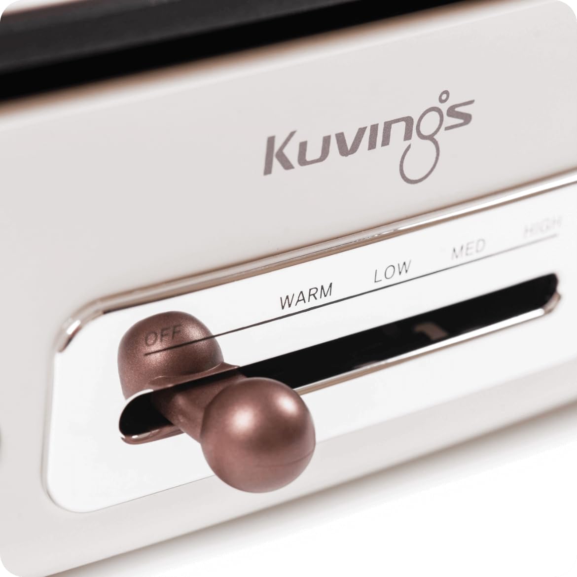Kuvings MultiGrill Ceramic Plus - grill kontaktowy wielofunkcyjny z płytami ceramicznymi, 65-250°C, 1200-1400 W, 2 płyty (śniadaniowa i głęboka), beżowy