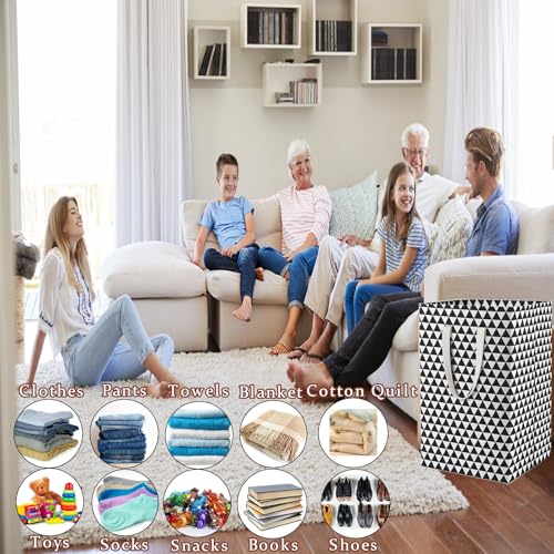 Image of 75L Waterproof Laundry Hamper Collapsible Laundry Basket Cotton Handle Laundry Bag Large Clothes Storage Toy Organization for Bathroom Bedroom Laundryroom College Dorms