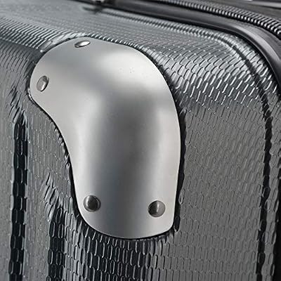 Traveler's Choice New London II Hardside Expandable Spinner Luggage, Gray, Checked-Medium 26-Inch