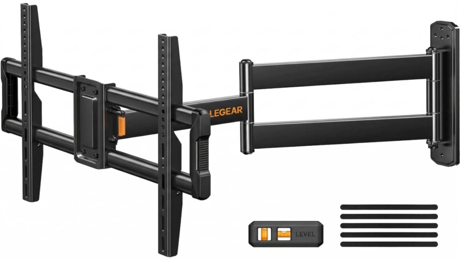 Perlegear Corner TV Wall Mount Long Arm TV Mount Bracket for 37-75 Inch TVs-Full Motion Wall Mount with 32.37” Extension & Swivel Articulating Arm & Tilt, MAX VESA 600x400mm, Holds up to 100 lbs