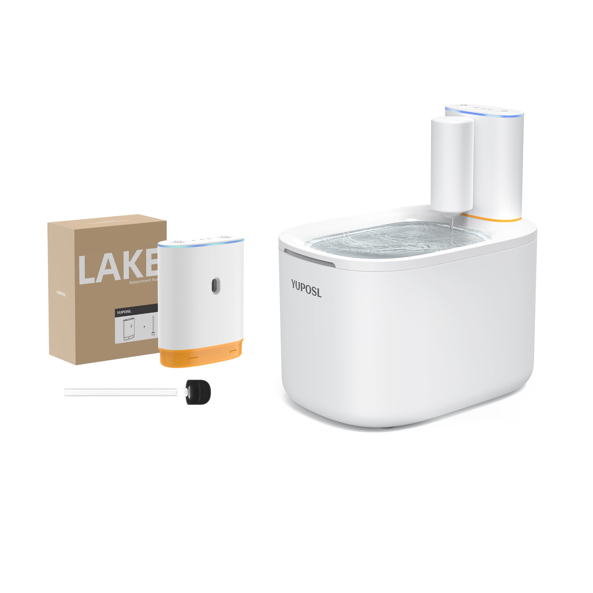 YuposlPet Water Fountain with Ultra-Filtration Filter - 118oz/3.5L&Cat Water Fountain Pump