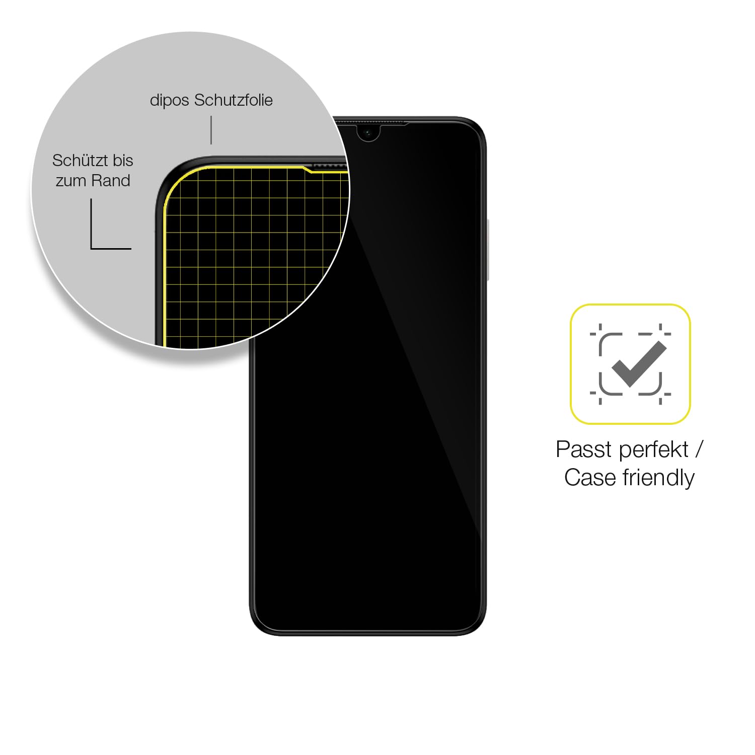 Dipos 3x Pellicola Protettiva Full Cover Per Nokia 2.2 - Protezione 3D Trasparente, Made In Germany