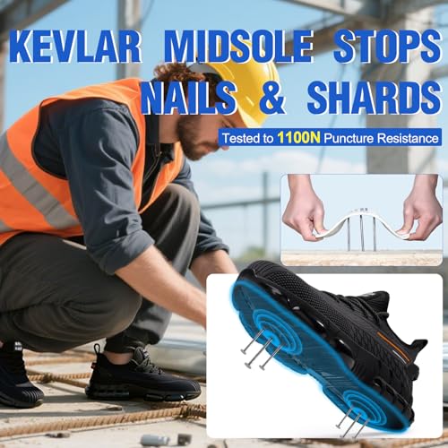 Steel Toe Shoes for Men Work Shoes Lightweight Steel Toe Sneakers Puncture Proof Construction Work Utility Shoe Indestructible Safety Footwear3
