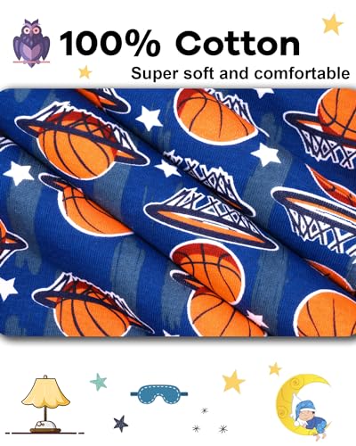 Image of DAUGHTER QUEEN Boys Pajamas 4 Pieces Long Set 100% Cotton Sleepwear Size 18 Months-12 Years