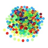 SOPOTUTU 500 Stück Teiliges Bunte Transparente Kunststoff Bingo Chips für Spiele und Mathematikunterricht Vielseitige Zählchips Marker für Bingo Partyzubehör und Lernspiele Zufällige Farbe