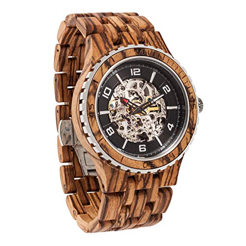 Wilds Montres-Bracelets Automatiques Et Ecologiques en Bois pour Homme De Qualite Superieure Wood Watches, Idee Cadeau Artisanal, Naturel Et Ecologique pour Lui