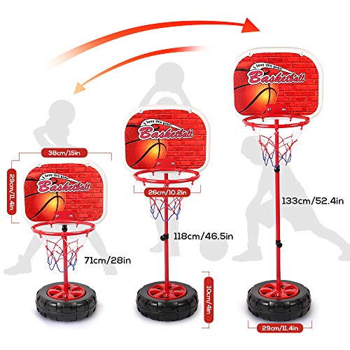 kramow Basketball Hoop Stand Set Height Adjustable Mini Basketball Goal Indoor & Outdoor Toys with Ball and Pump for Kids Red kramow Basketball Hoop Stand Set Height Adjustable Mini Basketball Goal Indoor & Outdoor Toys with Ball and Pump for Kids Red