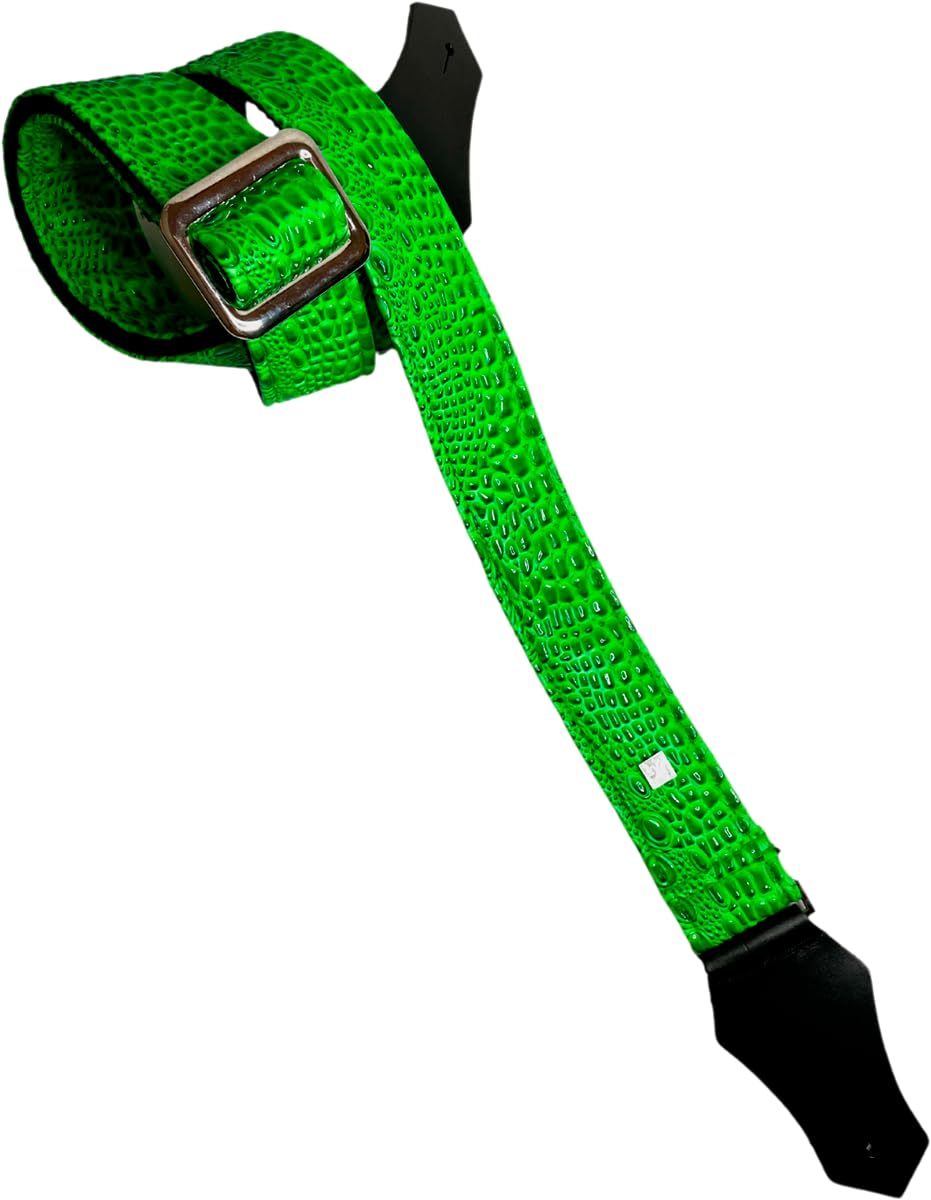 GET'M GET'M Guitar Strap Aussie Gator JD Neon 2 Inch Guitar Strap - Image 2