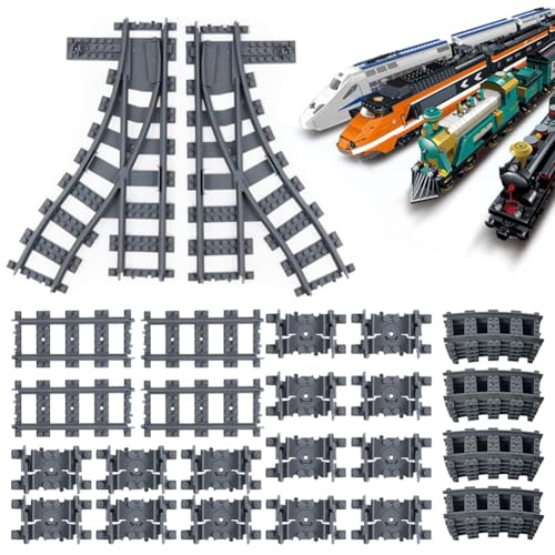 Bausteine Zug Schienen für Kinder, 40 Stück City Eisenbahn...