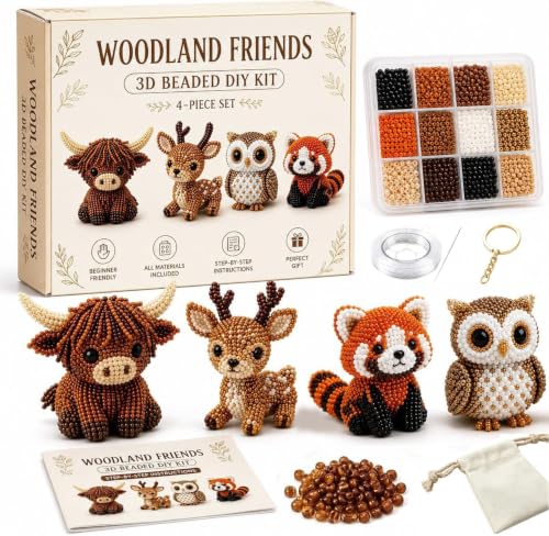 3D Beaded Animal DIY Kit Colorful Craft Set for Adults Teens