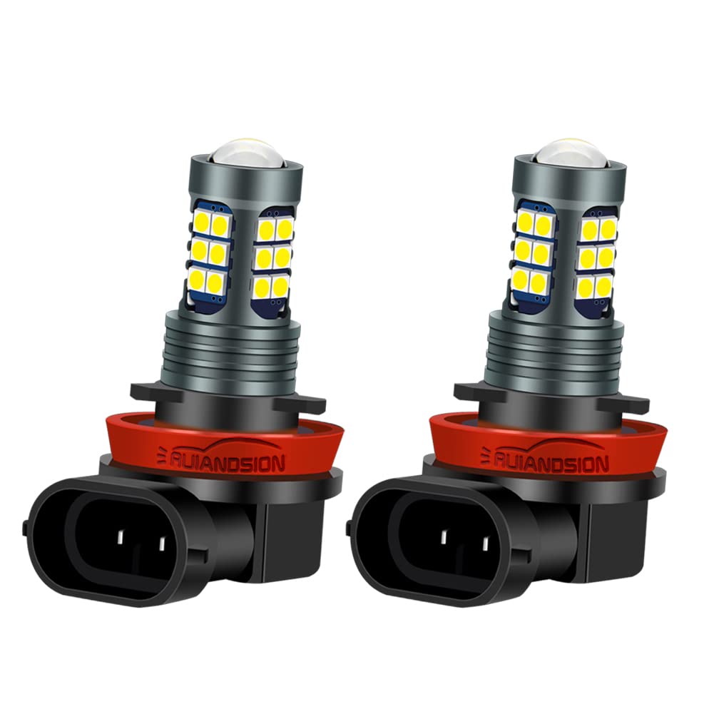 Ruiandsion H8 H11 LED Luci fendinebbia Lampeggianti Strobe Bianco 12V Super Luminose 3030 27SMD Chip LED Lampadine Sostitutive per Luci diurne o fendinebbia (Confezione da 2)