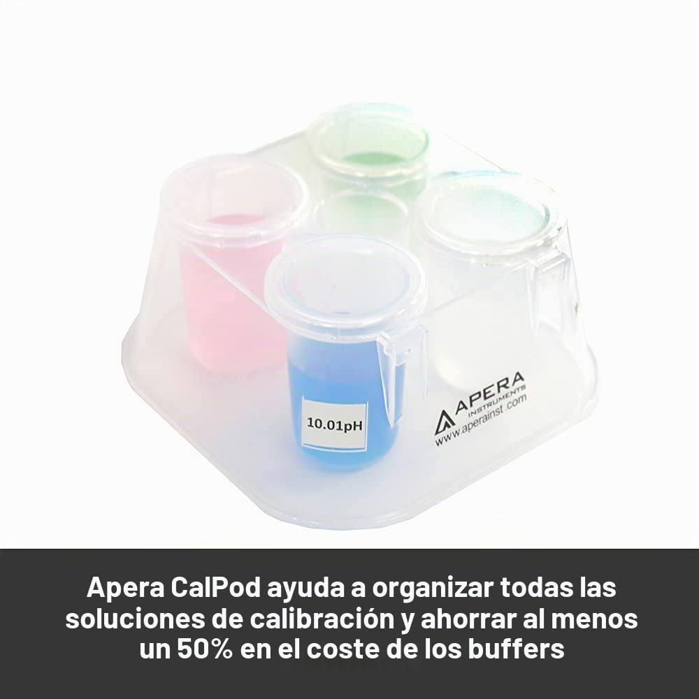 Apera Instruments AI209-T Value Series PH20 Kit Combo de probador de pH incluyendo el juego de mantenimiento y un soporte de solución CalPod para una fácil calibración