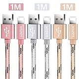 [Verschiedenen Farben] Die markante Farbe Roségold macht Ihr Kabel sich von zahlreichen gewöhnlichen farbigen Kabeln abheben. Elegantes Gold, eine nette neutrale Farbe für Ihre iphone-Geräte. Poliert Silber ist sehr geeignet für Menschen aller Altersgruppen. Die umsponnene Design sieht und fühlt sich nicht nur großartig, sondern auch verhindert Gewirr und erhöht die Festigkeit, bieten großartige Schutz für Ihre Kabel, verschleißfest, lange Lebensdauer.