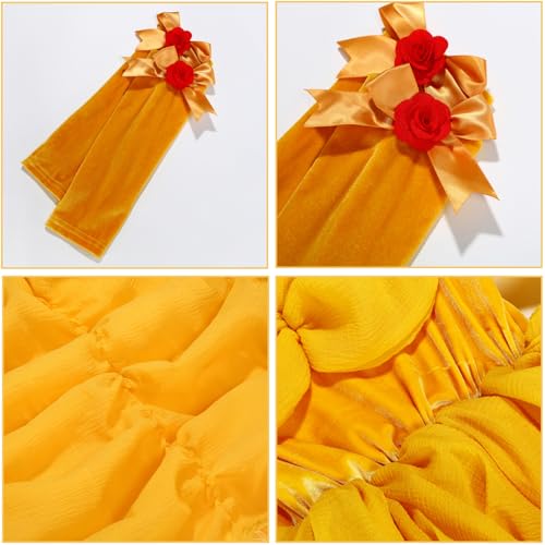 Disfraz princesa niña vestido amarillo con accesorios miniatura 5