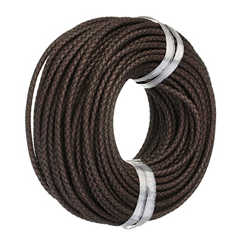 D DOLITY 1 Metro Cordón de Cuero Trenzado Correa Tejido Accesorios para Hacer Bisutería - Marron Oscuro
