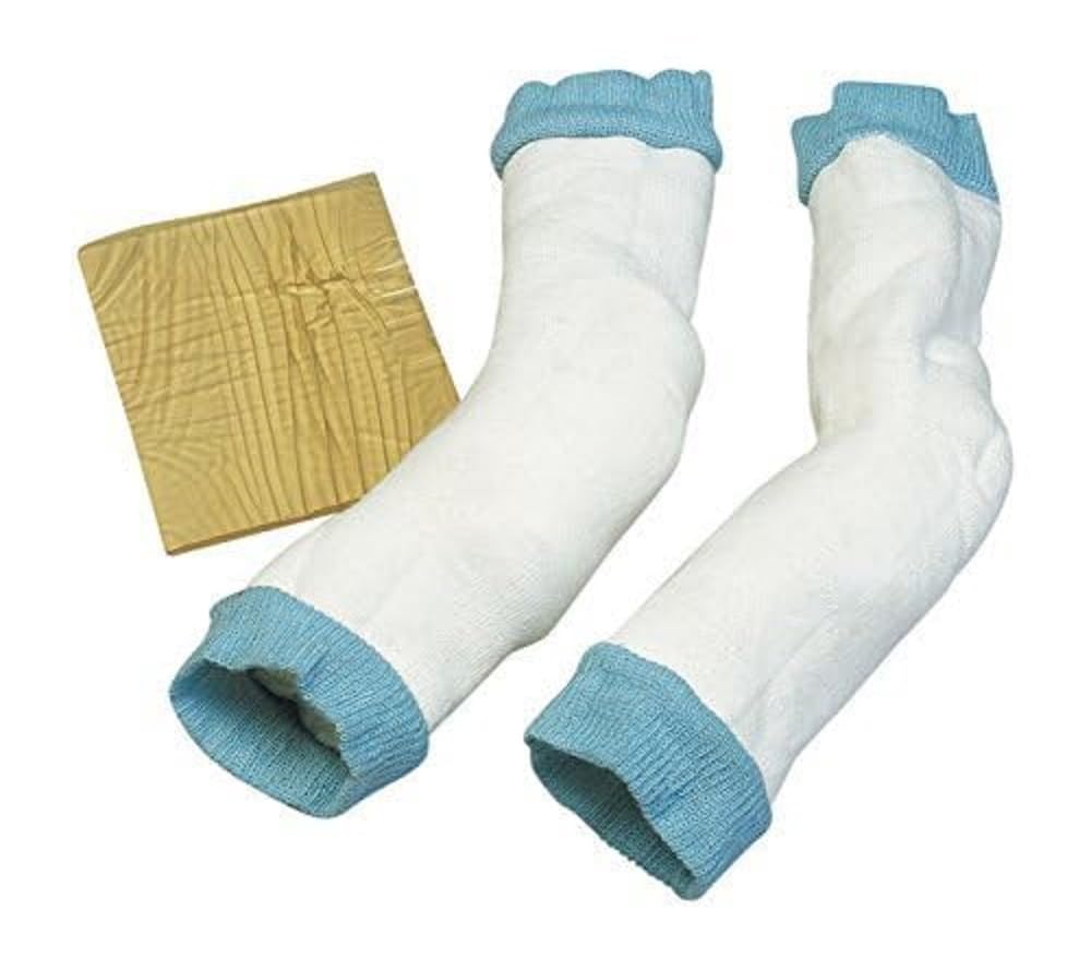 Rolyan Coppia di protezioni per gomiti/talloni, misura M/L da 28 cm, con cuscinetto in gel, protegge la pelle e allevia la pressione, il supporto a maglia previene le ulcerazioni, protezioni per gomito per anziani