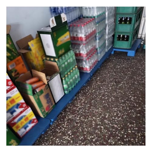 Rygcrud Plastic Pallet for Goods Storage, Polyethylene Pallet Moisture-proof Deck Mat for Supermarket, Office, Warehouse, Basement, Storage Rooms(Blue,100x60x14cm)