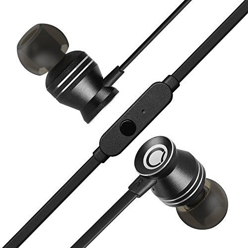 Earbuds, GGMM Headphones with Microphone Noise Isolating Headphones Earbuds Heavy Deep Bass Earphones Ear Buds, In Ear Headphones for iPhone Android Phone iPad Tablet Laptop (Black)