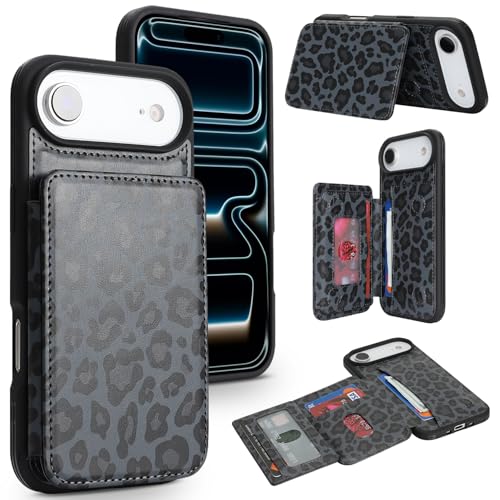 Coque iPhone Air portefeuille léopard noir Cavor pour simplifier vos sorties et soirées