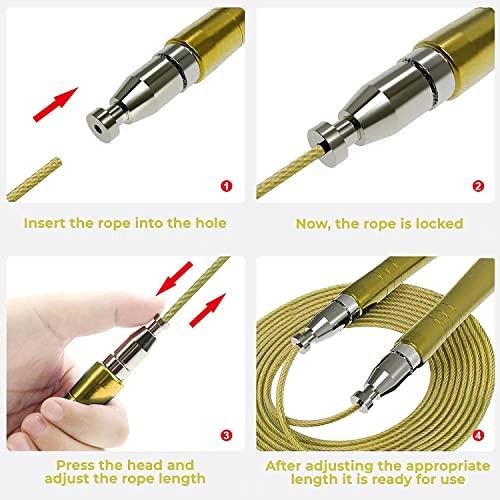 Image of PrimaFIT Pro Speed Skipping Rope Adult Fitness for Men Women Weighted Jump Rope 3m Adjustable Self-Locking Aluminium Boxing Gym MMA Crossfit Workout Fat Loss Spare Cable, Weights, Protectors Carry Bag