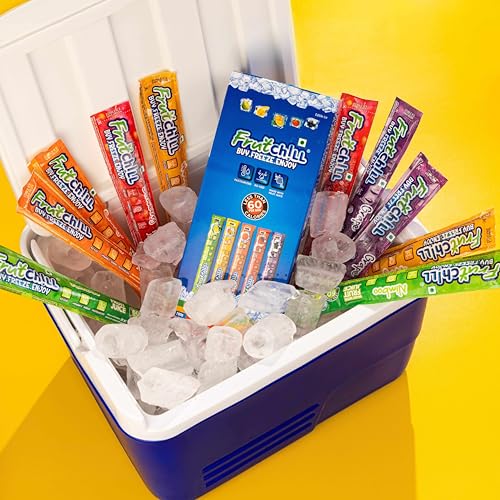 Image of Fruitchill Ice Pops Pack of 10 (700g) Natural Fruit Ice Candy Bars Mango Strawberry Nimboo Orange Grape | Low Calorie Frozen Dessert, Ice Popsicles | Summer Refreshing Ice Lollies for Kids & Adults