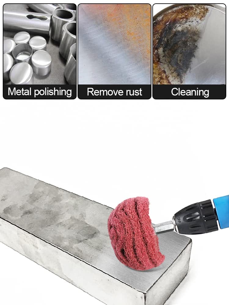 Buffing Wheels Set - 5 Non Woven Abrasive Wheels -4